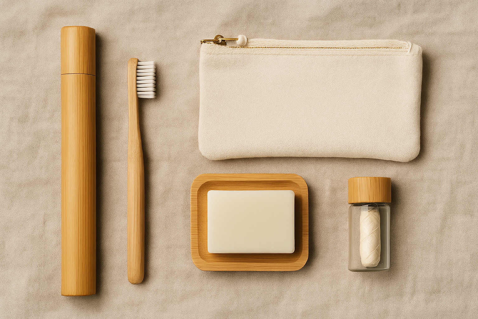 Mintora bamboo travel oral care kit with natural texture