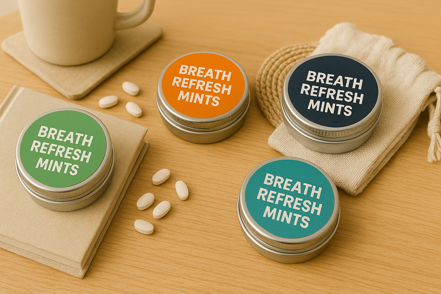 Mintora natural fresh breath mints with mint leaves