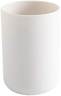 Toothbrush Holder Japanese Style Bathroom Accessories Toothpaste Holder Makeup Brush Cup, Razor Holder for Bathroom Vanity countertop 2pcs (White，Brown)