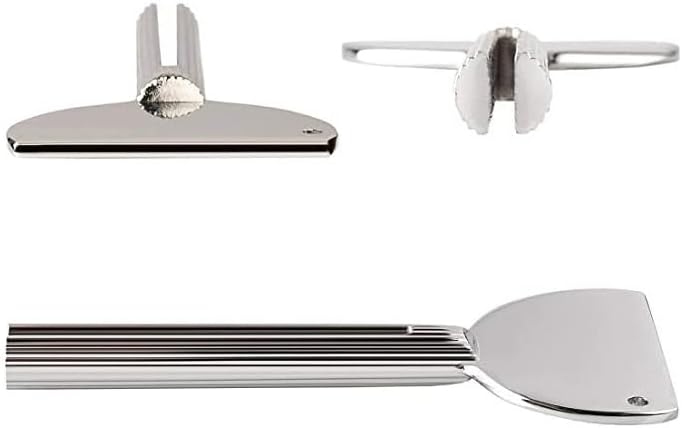 2Pcs Toothpaste Squeezer,Metal Tube Squeezer Key Stainless Steel Dispenser Roller Tube Presser Roller Tube Wringer Key Bathroom and Kitchen Gadgets for Various Tube Ointment Product (2Pcs Silver)