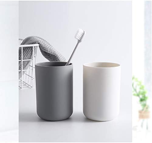 Toothbrush Holder Japanese Style Bathroom Accessories Toothpaste Holder Makeup Brush Cup, Razor Holder for Bathroom Vanity countertop 2pcs (Gray，Gray)