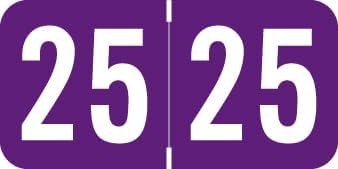 2025 Year Stickers, Doctor Stuff 2025 Chart Stickers, Purple Color Coded, STS/SFI Style, USA Made Year Labels for End Tab File Folders, 500/Roll, 1 Roll, 3/4" x 1-1/2"