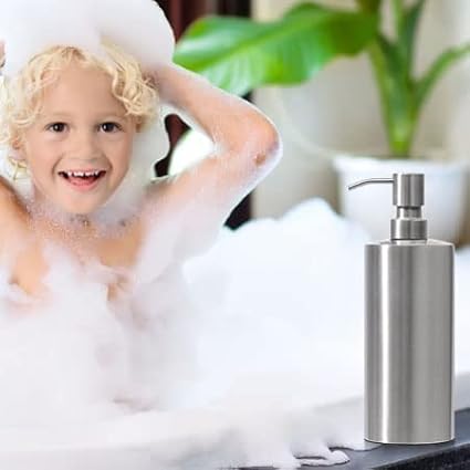 ARKTEK Large Stainless Steel Countertop Soap Dispenser - Rust and Leak Proof Liquid Hand Soap Pump Bottle for Kitchen, Bathroom and Countertop Hand Dish Lotion (20 Oz / 600 ml)