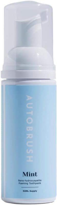 autobrush Fluoride-Free Foaming Toothpaste for Adults, Mint Flavor, Whitening & Deep Cleaning, Travel Friendly, Anti-Cavity (Pack of 1)