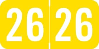 2026 Year Stickers, Doctor Stuff 2026 Chart Stickers, Yellow Color Coded, STS/SFI Style, USA Made Year Labels for End Tab File Folders, 500/Roll, 1 Roll, 3/4" x 1-1/2"