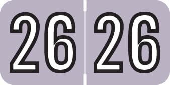 2026 Year Stickers, Doctor Stuff 2026 Chart Stickers, Purple/Black Color Coded, Barkley FYBAM Style, USA Made Year Labels for End Tab File Folders, 500/Roll, 1 Roll, 3/4" x 1-1/2"