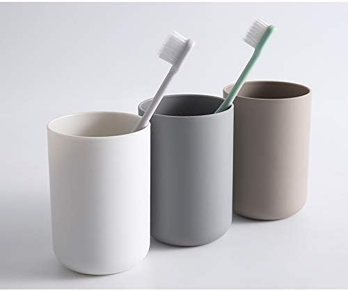 Toothbrush Holder Japanese Style Bathroom Accessories Toothpaste Holder Makeup Brush Cup, Razor Holder for Bathroom Vanity countertop 2pcs (Gray，Gray)