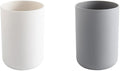 Toothbrush Holder Japanese Style Bathroom Accessories Toothpaste Holder Makeup Brush Cup, Razor Holder for Bathroom Vanity countertop 2pcs (White, Gray)