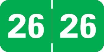 2026 Year Labels, Doctor Stuff 2026 Chart Stickers, Green Color Coded, Medical Arts Press Style, USA Made Year Labels for End Tab File Folders, 500/Roll, 1 Roll, 3/4" x 1-1/2"