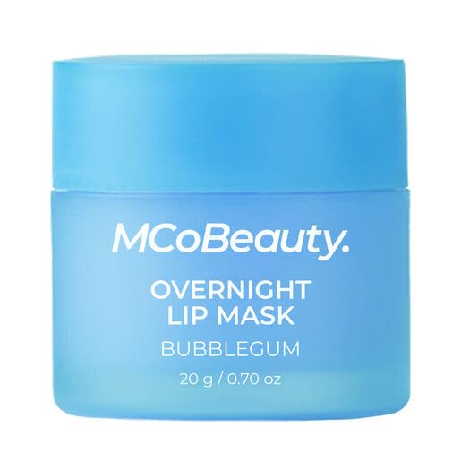 MCoBeauty - Double Duty Lip Mask - Contains Coconut Oil and Vitamin E Lip Balm for Day or Overnight Mask - Bubble Gum Scent - Skin Care and Makeup Accessories - Holiday Essentials - 15g