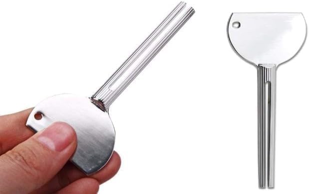 3Pcs Silver Stainless Steels Metal Tube Squeezer Keys Salon Toothpaste Tube Squeezers Toothpaste Roller,Rolling Toothpaste Squeezer,Bathroom Safety, Aids and Accessories