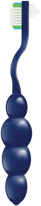 Dr. B Dental Solutions Ergonomic Denture Toothbrush Extra Soft Bristles, Removes Stains & Odor Precision Design for Implants & Overdentures Single Blue Pack