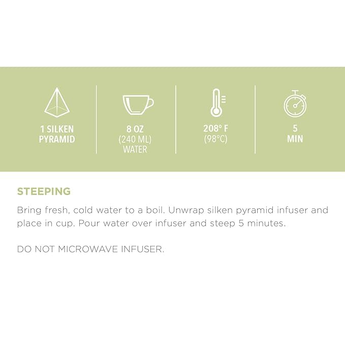 Teabloom Lemon Mint Chamomile Pyramid Tea Presentation Box, 12 Herbal Tea Blends, Whole-Leaf Pyramid Tea Sachets