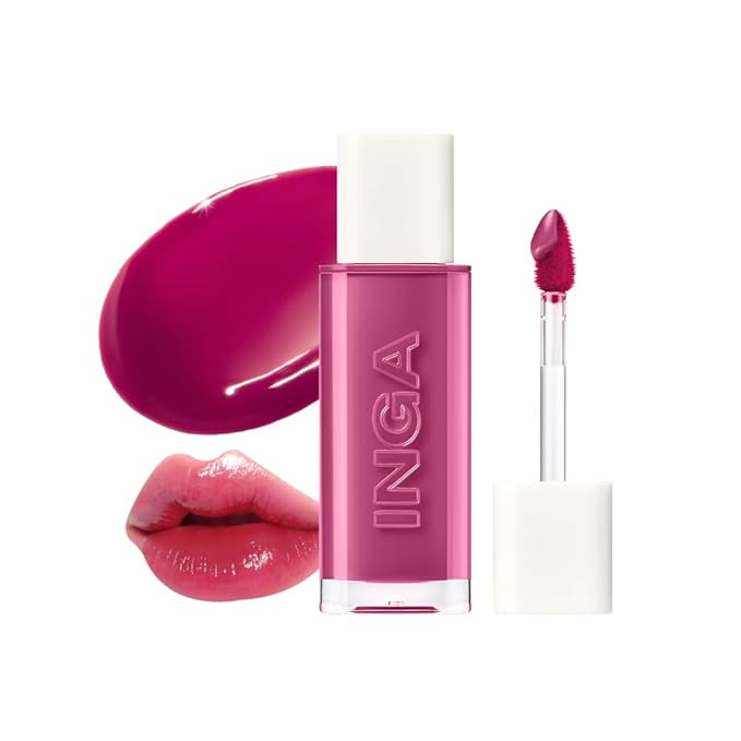 INGA Water Glow Lip Tint | Hydrating, Glossy Korean Lip Tint with Sheer Color & Glass-Like Shine | Long-Lasting, Non-Sticky Korean Lip Stain (WICKED)