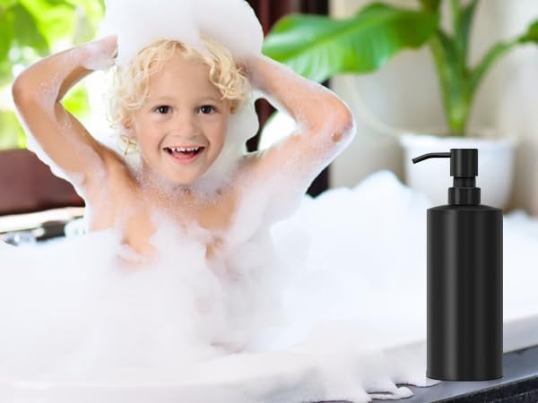 ARKTEK Large Stainless Steel Countertop Soap Dispenser Matte Black- Rust and Leak Proof Liquid Hand Soap Pump Bottle for Kitchen, Bathroom and Countertop Hand Dish Lotion (20 Oz / 600ml)