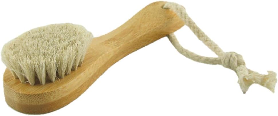 2 Pack 6" Bamboo Handle Dry Facial Cleansing Brush with Natural Soft Horsehair Bristles, Face Brush Cleanser Skin Care Exfoliating Brush Scrubber.