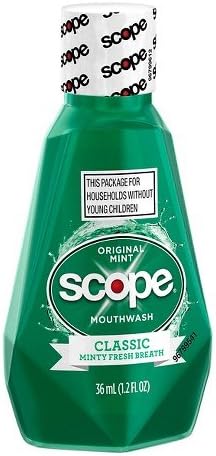 Scope Mouthwash Classic Original Mint 1.2 Oz Travel Size Pack of 3)