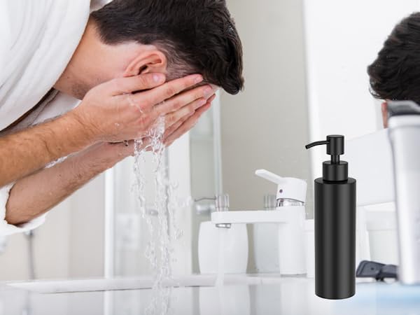 ARKTEK Matte Black Soap Dispenser Stainless Steel 11.8 OZ - Liquid Hand Lotion Dispenser Decor Refillable Dishwashing Soap Dispenser for Kitchen Bathroom Countertops