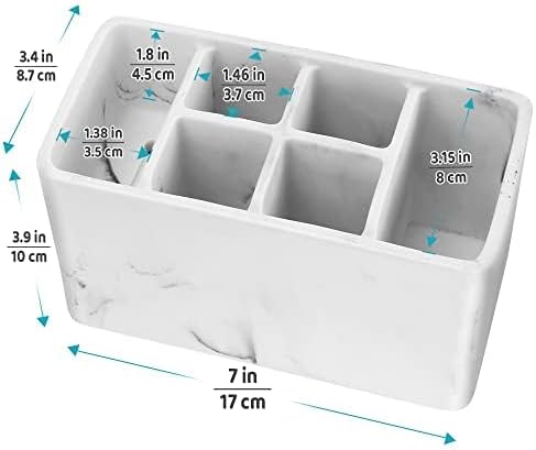 zccz Toothbrush and Toothpaste Holder - Multifunctional Countertop Electric Toothbrush Holder with 6 Slots - Toothpaste Razor Makeup Brushes Holder Organizer Stand for Bathroom Shower Vanity