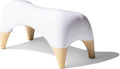 TUSHY Ottoman: A Premium Toilet Stool for The Bathroom, Modern Sleek Design | Squatting Position Helps Improves Bowel Health & Relieves Constipation (Tall 9" Stool), White/Bamboo