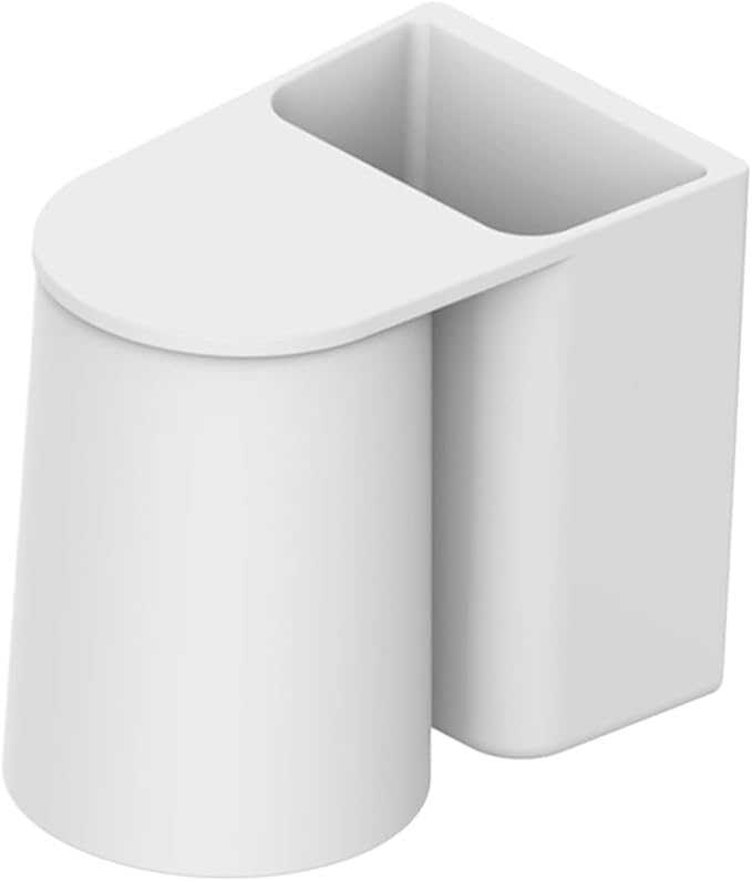 Self-draining Magnetic Toothbrush Cup with Wall-mounted Abs Holder Easy Installation Bathroom Shelf for Electric Toothbrush Storage Dust-resistant and Quick Dry Design White