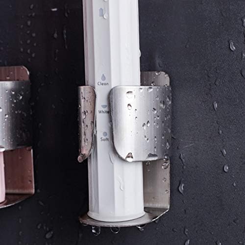 Electric Toothbrush Holder, 304 Stainless Steel Wall Mounted Self Adhesive Storage Organizer Stand Rack for Electric Toothbrush, Toothpaste, Facial Cleanser (Silver 4 Pack)