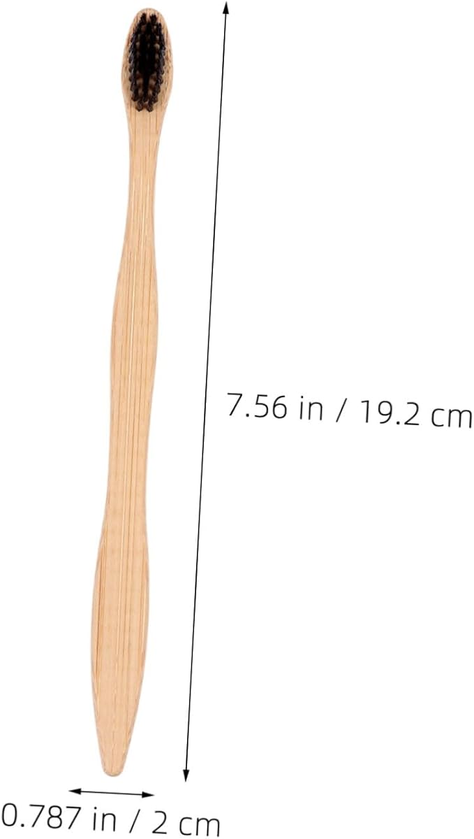 6Pcs Biodegradable Natural Toothbrushes Soft Bristles Ergonomic Wide Head Tooth Brush for Adults Travel Camping Oral Care