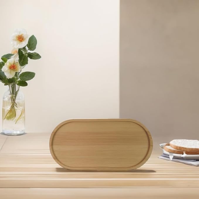 2PCS Bamboo Bathroom Trays - Suitable for The Bathroom,Kitchen,Breakfast Tray and Decorative Tray (7.68 in * 3.74 in)
