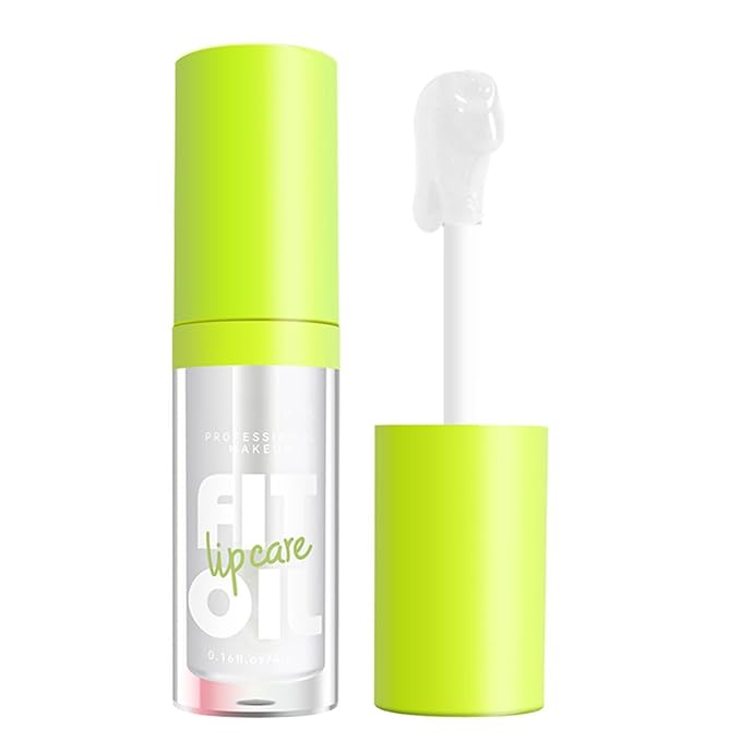 Hydrating Lip Oil, Big Brush Head Lip Glaze Shiny Transparent Lip Glow Oil, Nourishing & Non-sticky Long Lasting Fresh Clear Smooth Lip Care Plumping Lip Oil (# 01)