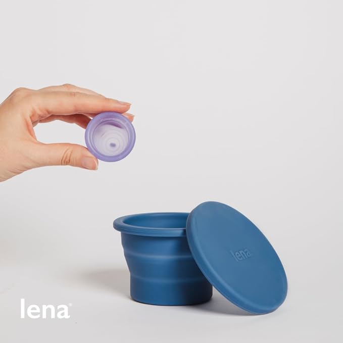 Lena Cleaning Container for Menstrual Cups – Light Purple – Reusable Silicone Cup for Easy Cleaning and Storage | Compact, Microwave-Safe, Travel-Friendly Design for Period Cup & Disc Care