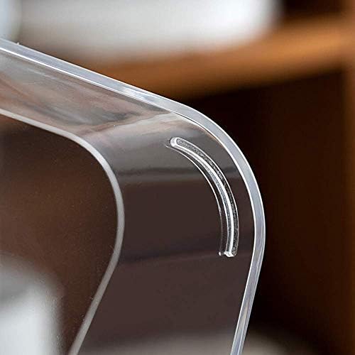 SUNFICON Makeup Tray Holder Organizer Cosmetic Display Case Tabletop Desktop Vanity Countertop Bathroom Wall Cabinet Medicine Storage Box 9 Dividers 2 Removable for Womens Ladies Girls Crystal Clear