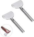 2Pcs Toothpaste Squeezer,Metal Tube Squeezer Key Stainless Steel Dispenser Roller Tube Presser Roller Tube Wringer Key Bathroom and Kitchen Gadgets for Various Tube Ointment Product (2Pcs Silver)