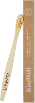 RiseWell Soft Bamboo Toothbrush – Soft Bristles for All Ages, BPA-Free, Sustainable, Natural Bamboo Handle, Made by Dentist Toothbrush