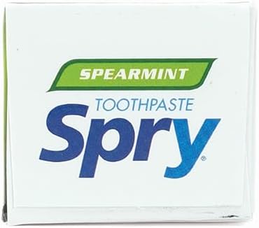 Spry Natural Xylitol Toothpaste 5oz for Adults and Kids with Fluoride, Gentle for Sensitive Teeth Whitening and Remineralizing, Breath Freshening, Mouth Moisturizing, Spearmint (Pack of 6)