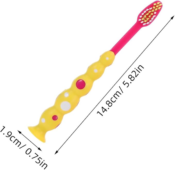 12pcs Kids Toothbrushes with Suction Cup - Cartoon Cute Manual Toddler Tooth Brush - Child Sized for Toddler Boys and Girls