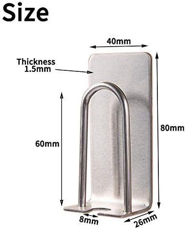 HANZE Toothbrush Holder 2 Pack self-Adhesive SUS 304 Stainless Steel Electric Toothbrush Hook Wall Mounted Razors Cup Holder for Bathroom