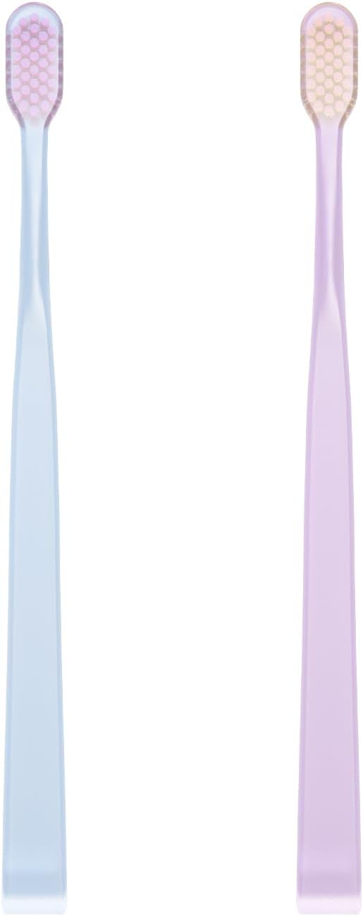 PBT Bamboo Charcoal Toothbrush for Sensitive Gums - 20K Ultra-Soft Wave Bristles for Gentle Cleaning (2-Pack)