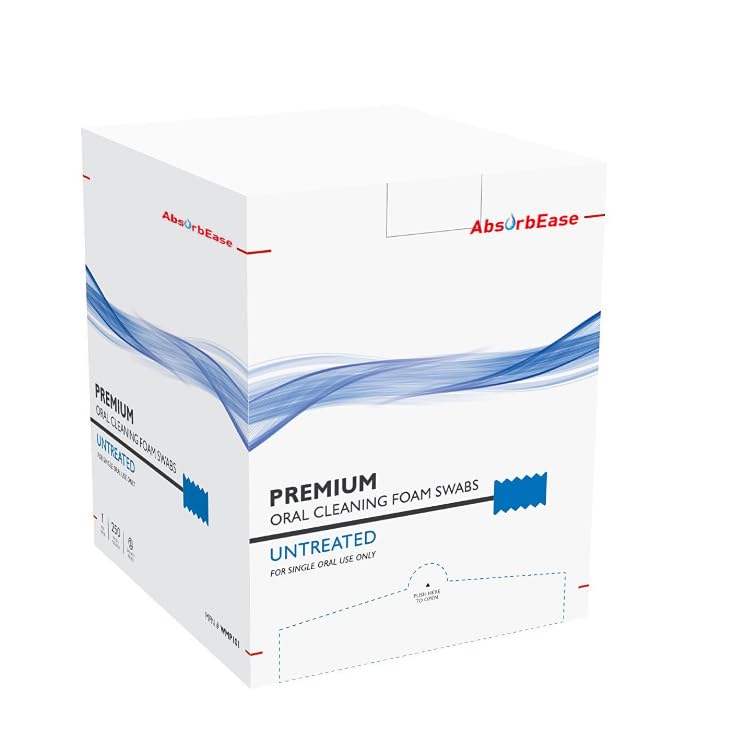 Oral Swabs - Disposable Sponge Swabs for Effective Mouth Cleaning - Individually Wrapped Toothettes for Seniors - Ideal for Gentle and Effective Oral Care - 250 Count Box