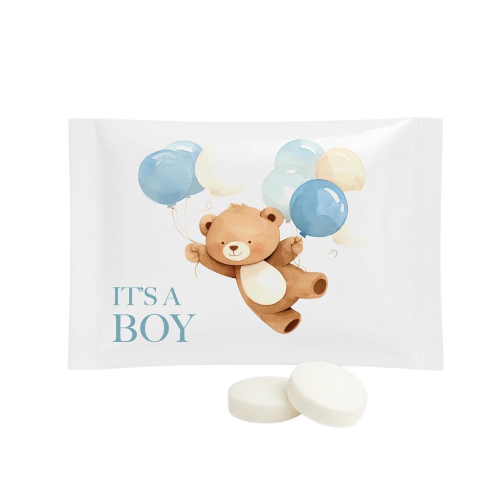 SIMPLY Peppermint "It's a Boy!", Individually Wrapped Peppermint Breath Mints, Bulk 50 Packets (2 per Packet), | Gender Reveal, Baby Shower, Party Favors