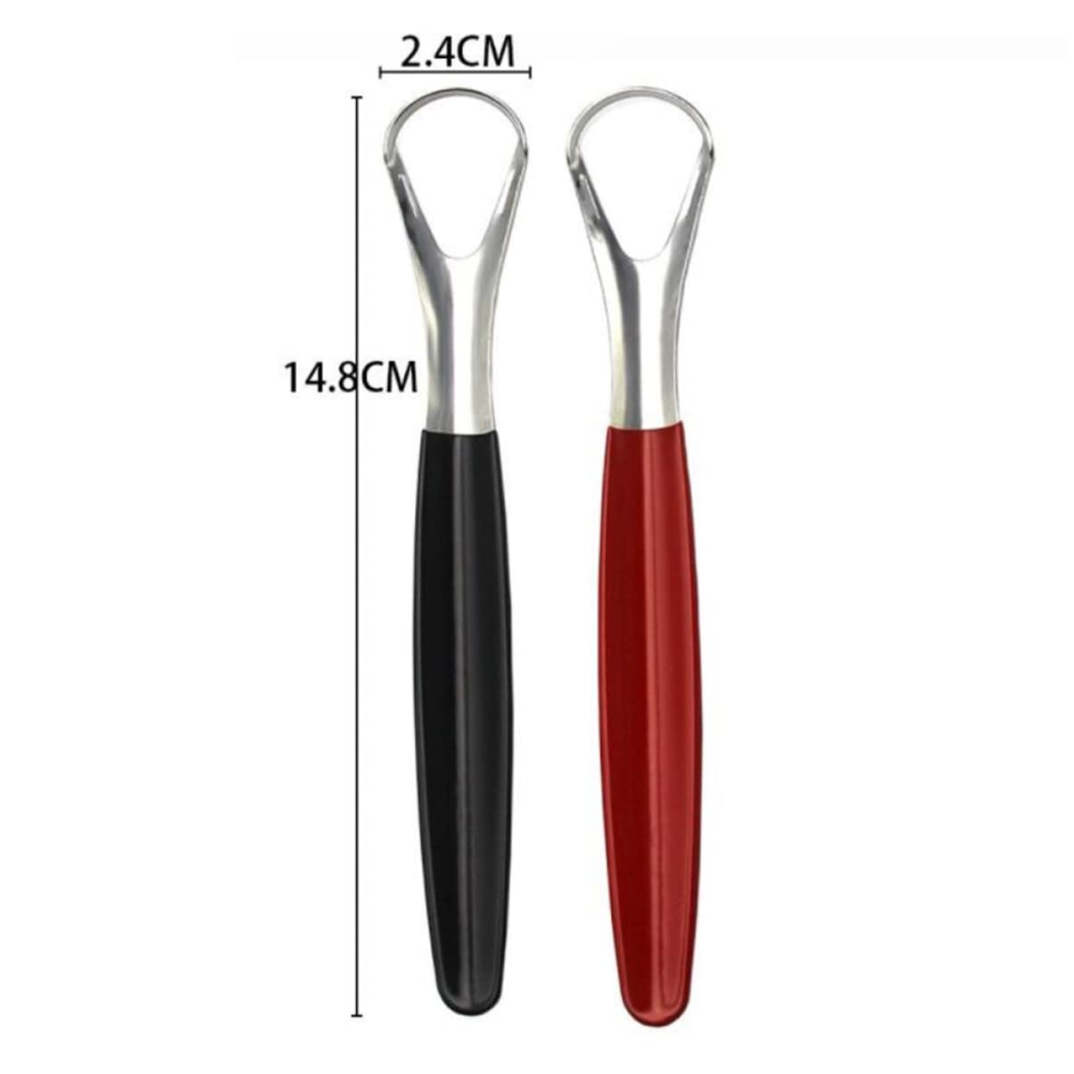 GANAZONO 2pcs Tongue Brush Stainless Steel Tongue Scrapers Oral Care Tool for Family