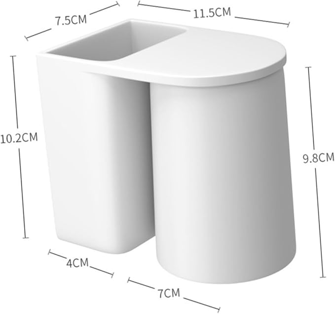 Self-draining Magnetic Toothbrush Cup with Wall-mounted Abs Holder Easy Installation Bathroom Shelf for Electric Toothbrush Storage Dust-resistant and Quick Dry Design White