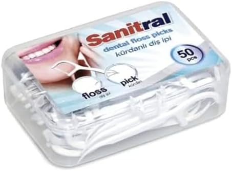 White Glo Extra Strength Whitening Toothpaste Professional Choice 100ml - 2 Packs with Sanitral 50 Pcs Dental Floss Stick Included as a Gift