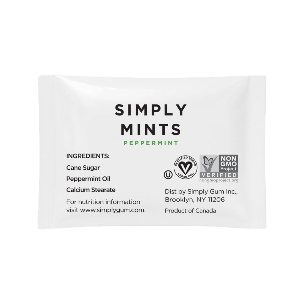 SIMPLY Peppermint "Mint to Be" Individually Wrapped Breath Mints in Bulk, 50 Packets (2 per Packet) | Wedding, Bridal Shower, Bachelorette, Party Favors