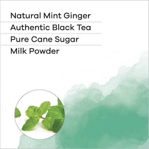 QuikTea Mint Ginger Chai Tea Latte – 10 Count, Bold Mint Ginger Flavor, No Preservatives – Just Add Hot Water