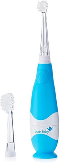 brush-baby - BabySonic Blue Electric Toothbrush, 0-36 Months - Soft, Gentle Vibrating Toothbrush for Sensitive Gums & New Teeth - with LED Light & Suction Base - Baby & Toddler Brush Heads