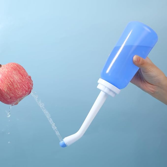 Handheld Personal Bidet Bottle, Bottle for Gentle Postpartum Care and Cleansing, Feminine Care， Personal Perineum Cleansing, 350Ml Portable Travel Bidet（Blue）, Resistant to 100ºC, Bonus Bag