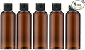 LISAPACK 3.4 oz Travel Bottles for Toiletries, Plastic Travel Size Containers for Shampoo Conditioner TSA Approved, Empty Small Squeeze for Lotion, Leak Proof Mini Liquid Tube for Refillable Brown