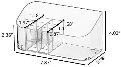 SUNFICON Makeup Tray Holder Organizer Cosmetic Display Case Tabletop Desktop Vanity Countertop Bathroom Wall Cabinet Medicine Storage Box 9 Dividers 2 Removable for Womens Ladies Girls Crystal Clear