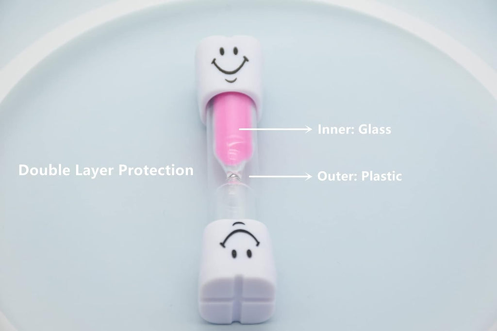 2 Minute Sand Timer Set, 8 Pack Colorful Smiley Hourglass Timers for Kids Proper Tooth Brushing