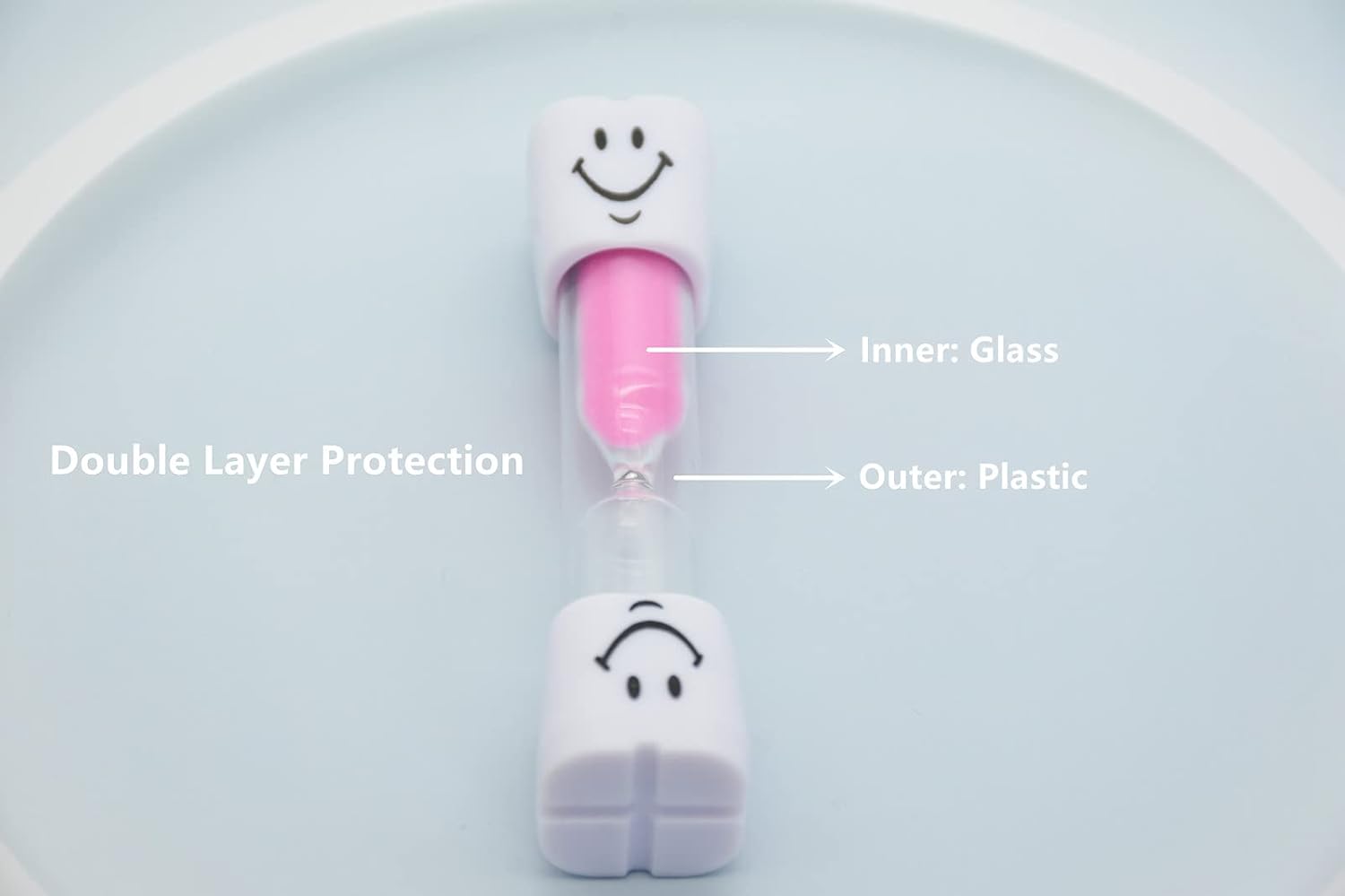 2 Minute Sand Timer Set, 8 Pack Colorful Smiley Hourglass Timers for Kids Proper Tooth Brushing